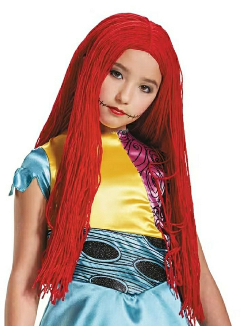Sally Nightmare Before Christmas Red Yarn Wig Costume Cosplay Raggedy Ann